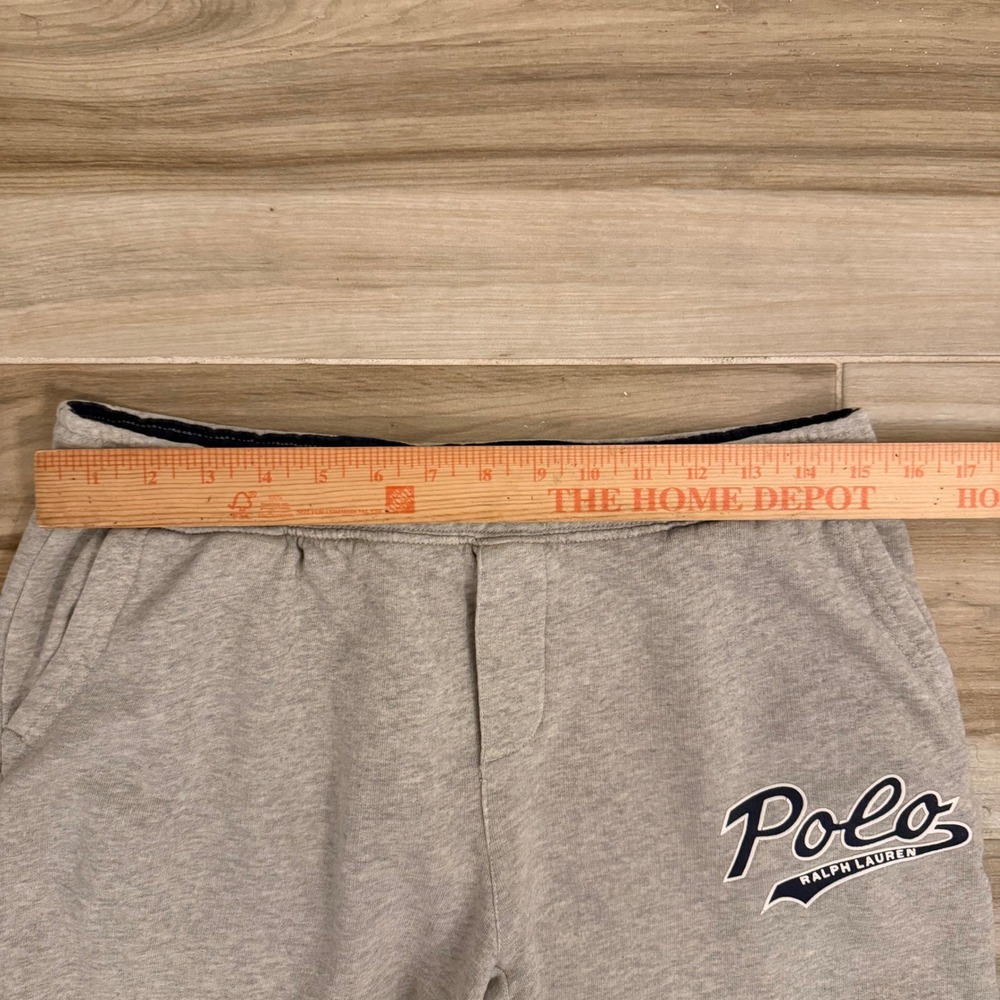 Polo Ralph Lauren Boys XL 18-20 Heather Gray Script Logo Jogger Sweatpants - Picture 6 of 6